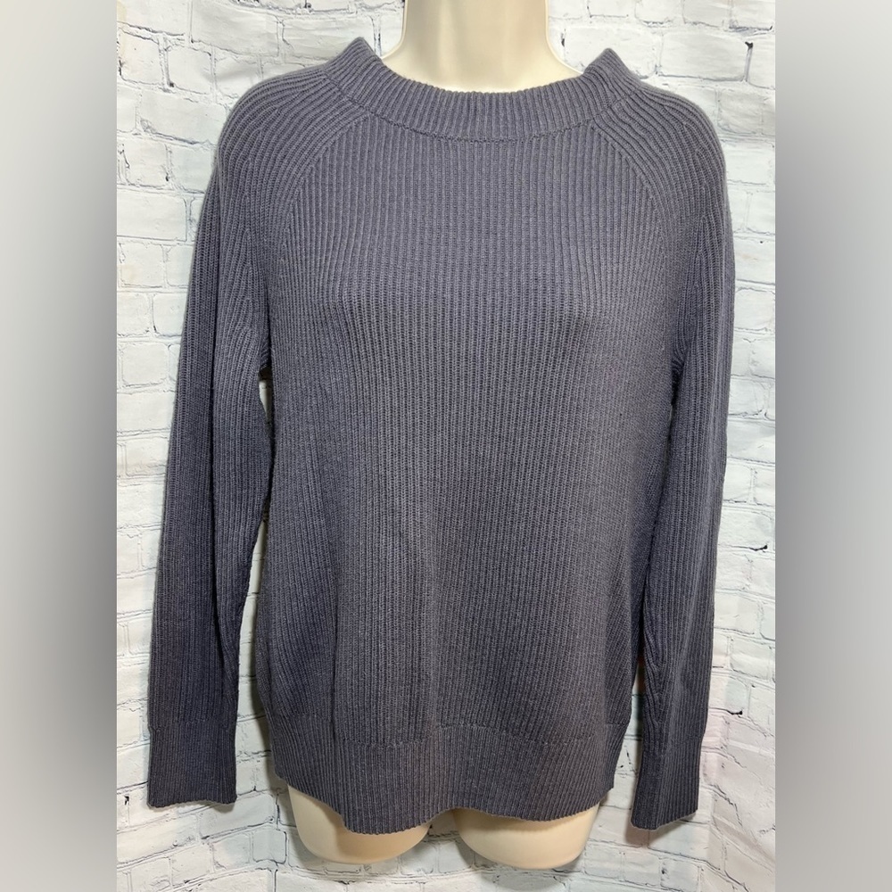 BANANA Republic Open Tie Back Ribbed Sweater Dark Gray Size Medium